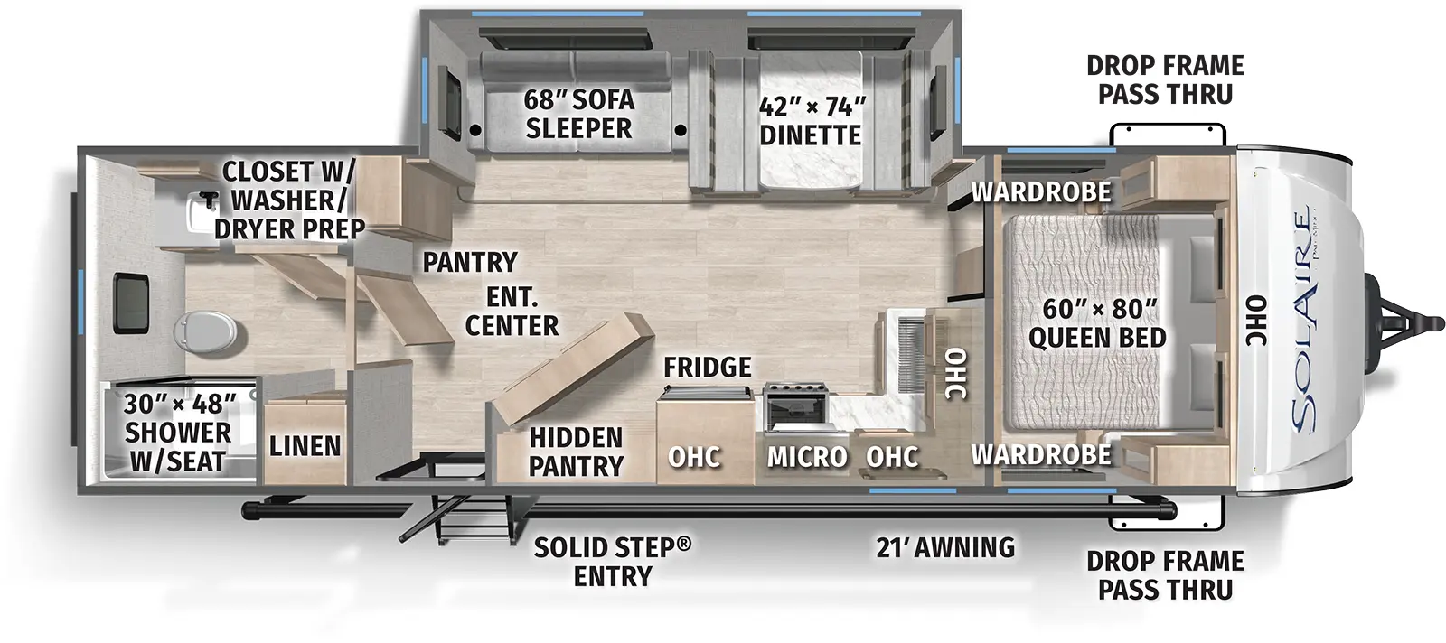 Solaire Ultra Lite 2580RBSS Floorplan